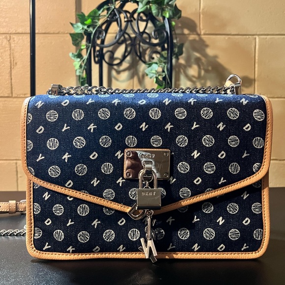 Dkny Handbags - DKNY denim look logo cross body